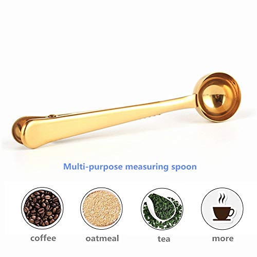 Stainless Steel Coffee and Tea Scoop with Bag Clip (2PCS)