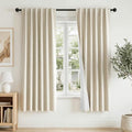 Cream Linen Blackout Curtains 72 Inches Long for Bedroom (Cream / 52"W x 72"L (Pack of 2))