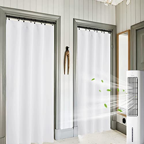 Curtains for Bedroom Living Room Dining Room Office 84 inches Long (Pure White / 42"W x 84"L (Pack of 2))