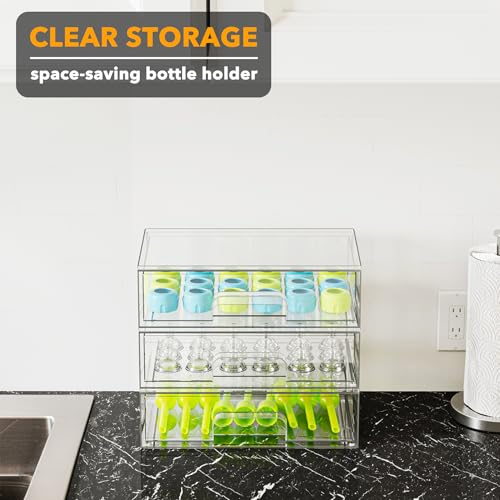 Bottle Storage Organizer Baby (10.3"H, 3 Pack, 3L / Clear)