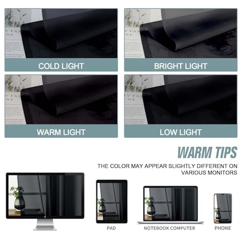 Black Window Sheer Curtains 54 inch Length (42"W x 54"L (Pack of 2) / Black)