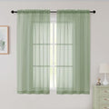 Sheer Sage Green Curtains for Bedroom Living Room 54 Inch Length 2 Panels Set (Sage Green / 42"W x 54"L (Pack of 2))