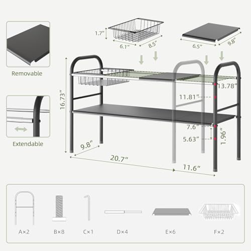 Under Sink Organizers and Storage (2 Tier-6 Panels / Black)