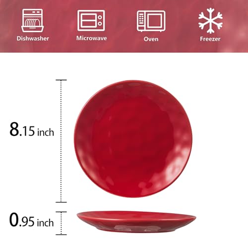 Ceramic Dessert Salad Plates (Red)