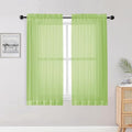 Lime Sheer Curtains for Bedroom Living Room 54 Inch Length 2 Panels Set (Lime Green / 42"W x 54"L (Pack of 2))