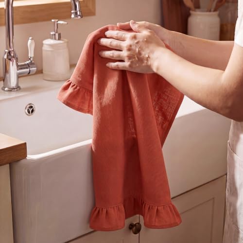 Rust Red Kitchen Towels Set of 2 (Rust Red / Retro)