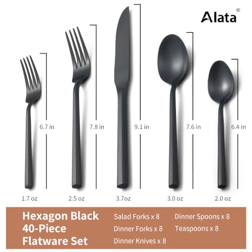 Hexagon Black 40 (Black / 40 pieces for 8)