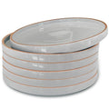 Ceramic Flat Plates Set of 6 (Earl Grey)