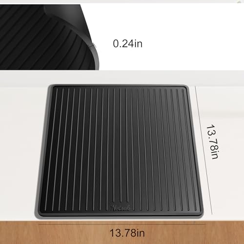 Silicone Coffee Machine Mat for Breville 870 (Black / 35*35*0.6cm)