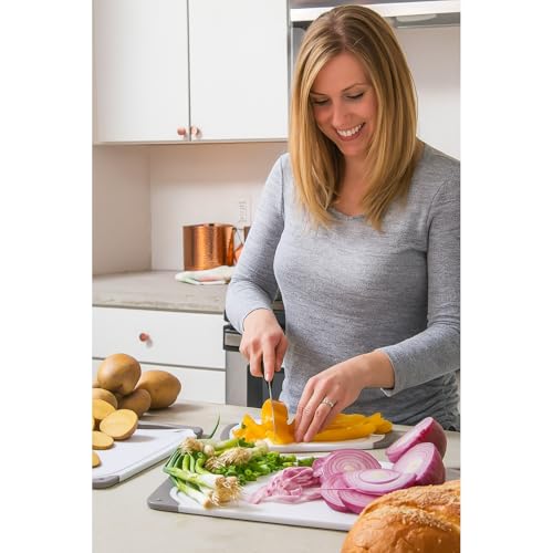 Cutting Boards for Kitchen (15.4"L x 11.1"W / Gray on Gray)