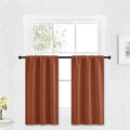 Kitchen Blackout Window Curtains Over Sink 36 inch Length (Burnt Orange / 29"W x 36"L (Pack of 2))
