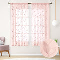 Blush Pink Sheer Curtains Leaf Embroidered (52"W x 63"L (Pack of 2) / Pink)