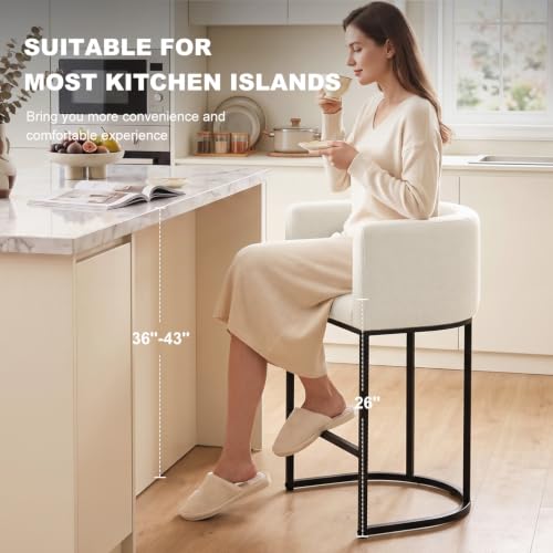 26" H Counter Height Bar Stools Set of 1 (White / Set of 1)