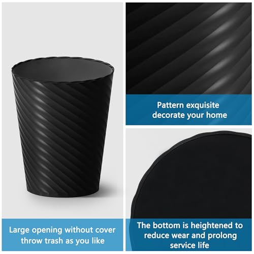 Bathroom Trash Can 8 Pack (White & Black & Grey- 8 Pack)