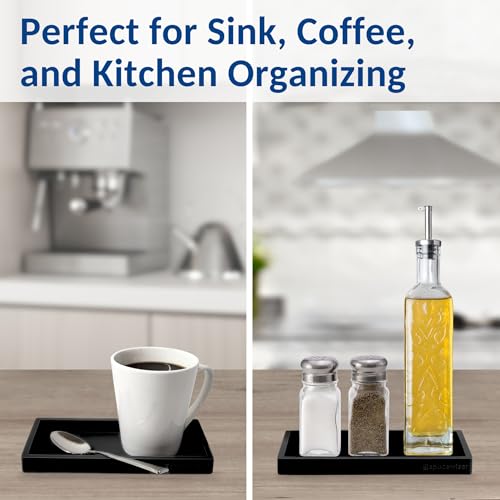 Countertop & Vanity Silicone Tray (Black / 2 PC Small - 7")