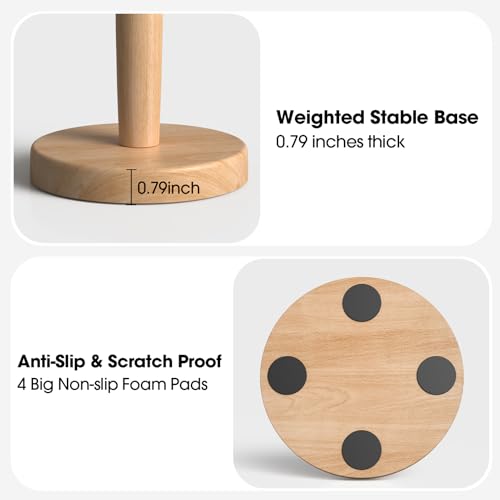 Cute Wooden Paper Towel Holder Countertop (Moon / Standard)