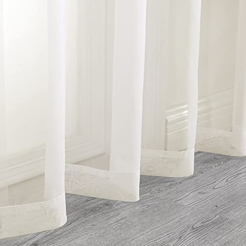 Ivory Curtains 108 inches Extra Long 2 Panels Set (40"W x 108"L (Pack of 2) / Ivory)