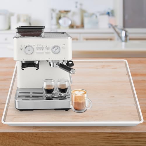 Silicone Coffee Maker Mat with Lip for Countertops (Translucent / 19.7'' x 15'')