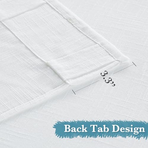 White Sheer Curtains for Living Room Patio Glass Door (White / 52"W x 95"L (Pack of 2))