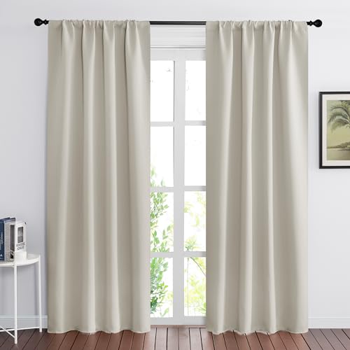 Curtains for Bedroom Living Room Nursery Office 72 inches Long (Natural / 42"W x 72"L (Pack of 2))