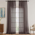 Sheer Chocolate Curtains 108 Inches Long 2 Panels Set (Chocolate / 59"W x 108"L (Pack of 2))