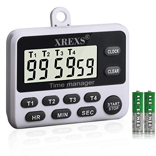 4 Channel Digital Kitchen Timer Clock with Large LCD Display