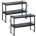 4 Pack Kitchen Cabinet Shelves Organizers (Black / 4 Pack: 12.6"-20.5"L)