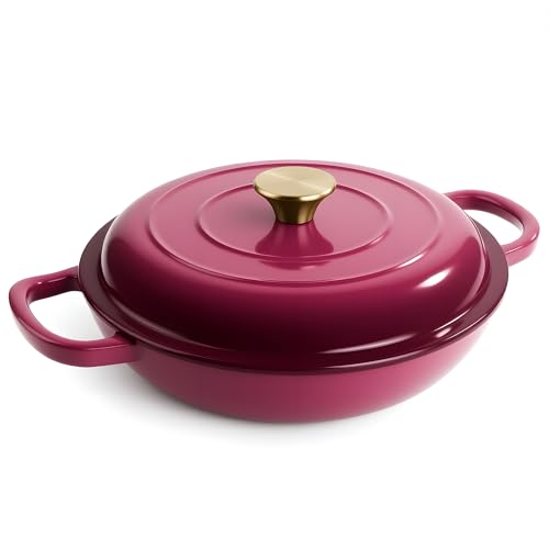 3 Quart Enameled Cast Iron Braiser (Rose)