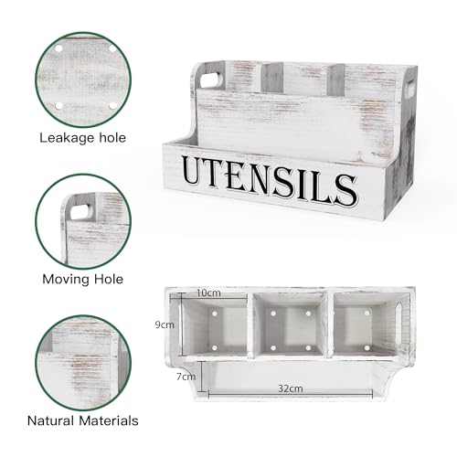 Extra Large Kitchen Utensils Holder (White)