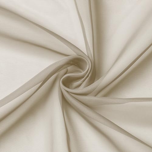 Taupe Sheer Curtains 84 Inches Long 2 Panels Set (40"W x 84"L (Pack of 2) / Taupe)