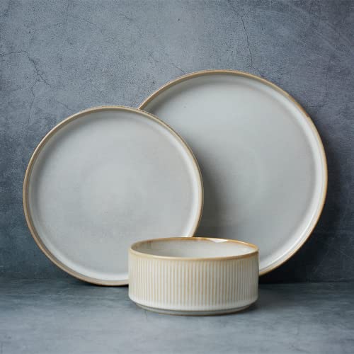 Star Stoneware Dinnerware Set (Cappuccino White)