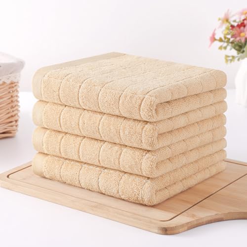 100% Cotton Terry Kitchen Towels (Apricot / 13 X 28 - 4 Pack)