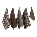 Assorted Woven Kitchen Set (Dark Brown / Dishtowel, 18x28"; Dishcloth, 13x13")