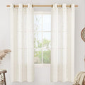 Cream Linen Curtains 72 inches Long for Living Room 2 Panels (34"W x 72"L (Pack of 2) / Cream)