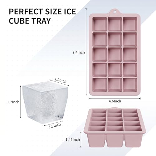 Silicone Ice Cube Tray 3 Pack (Ice Cube Tray 3 Pack / Blue+Green+Pink)