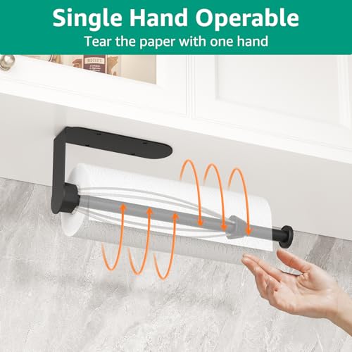 Matte Black Ratchet Mechanism Paper Towel Holder (Black (L-shaped))