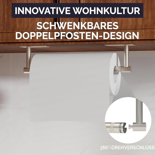 Paper Towel Holder Under Cabinet Self Adhesive Brushed Nickel (Brushed Nickel / Standard Holder)