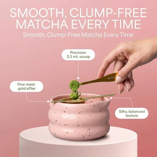 Matcha Whisk Set With Ceramic Matcha Bowl (Pink)