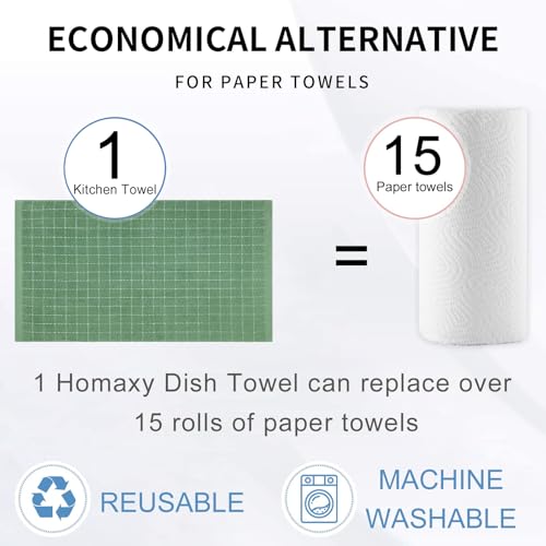 100% Cotton Terry Kitchen Towels (Grass Green / 20 X 28 - 6 Pack)
