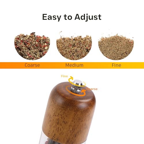 Wooden Salt and Pepper Grinder Set (8 Inches-2 Packs)