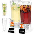 1.6 Gallon Drink Dispenser for Parties with Fruit Infuser 2 Pcs (Large-1.6 Gal)