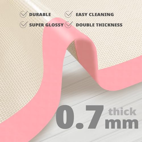 Silicone Baking Mat Set of 3 (Pink / 3 Pieces (2 Half and 1 Quarter Sheets))