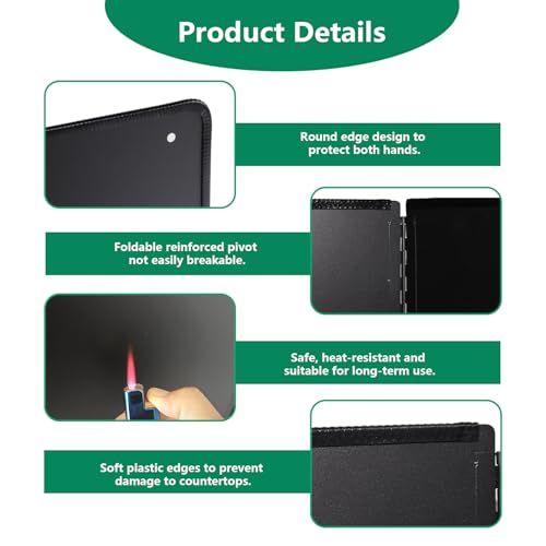 Large 3 Sided Splatter Guard for Frying Stove Top (3 Sided / Black)