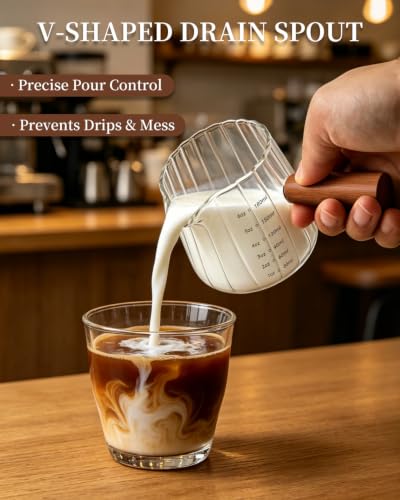 2 PCS Espresso Measuring Cup 6 Oz (Clear)