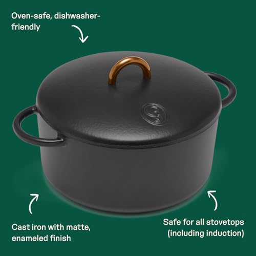 3.5 Quart Enameled Cast Iron Dutch Oven Pot w (Pepper)
