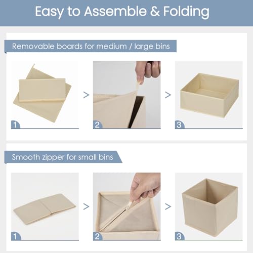 Drawer Organizer Clothes (Beige / 16 Pack)
