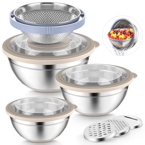 Mixing Bowls with Lids (Khaki)