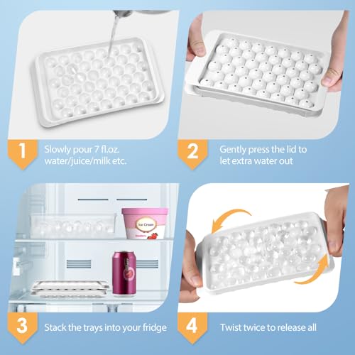 Ice Cube Tray with Lid and Bin (0.8"-2 pack / White)