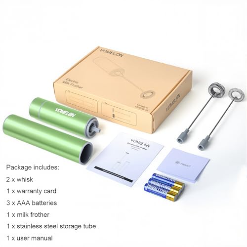 Electric Milk Frother Handheld (Grass Green)
