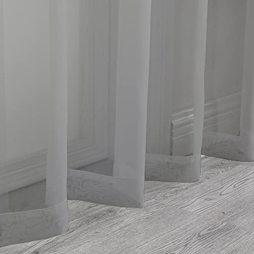 Charcoal Grey Sheer Curtains 36 inches Long 2 Panels Set (40"W x 36"L (Pack of 2) / Charcoal Grey)